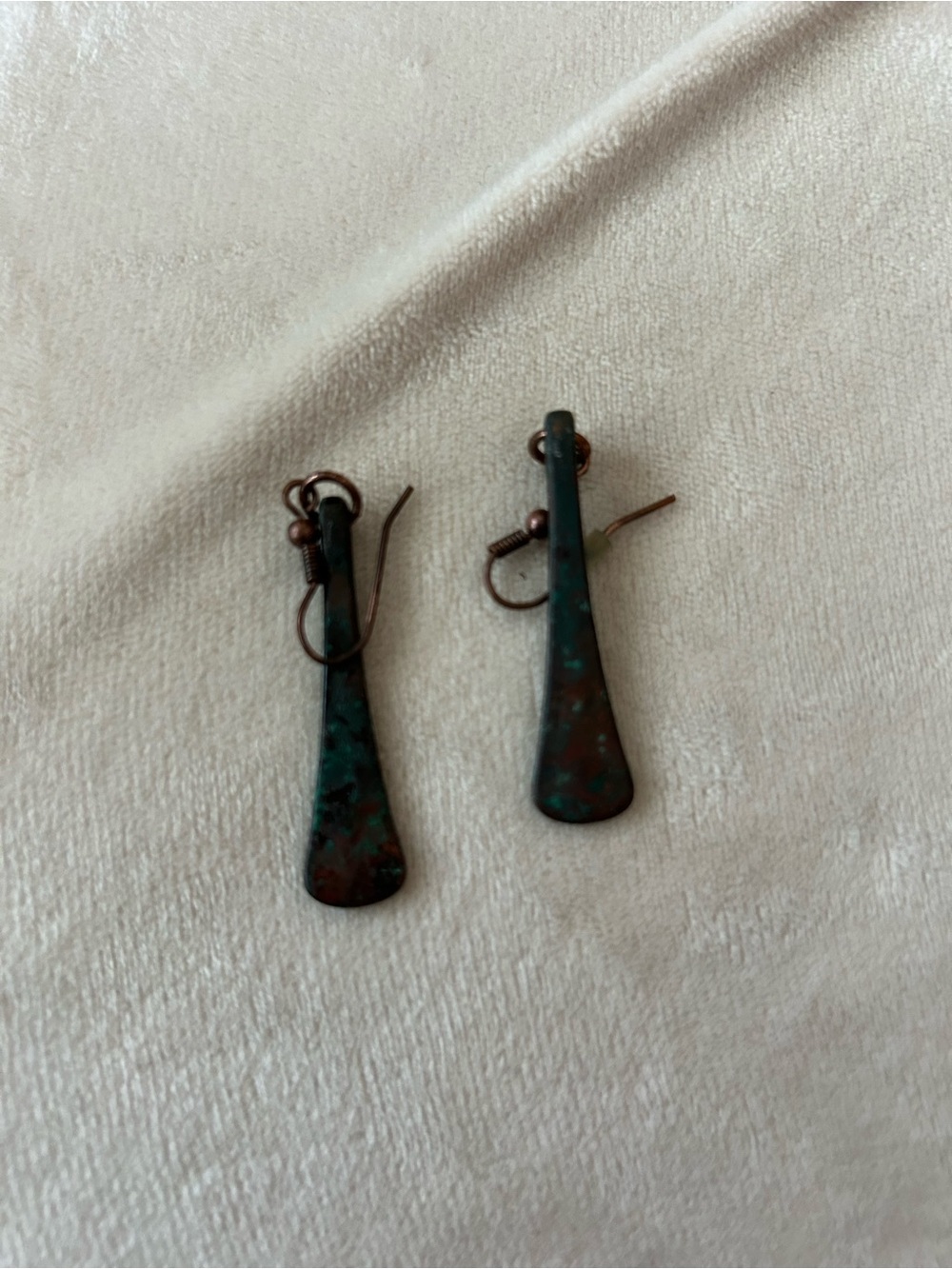 Patina Copper Teardrop Dangle Earrings - Unbranded